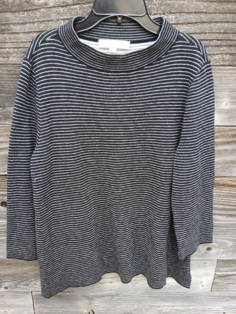 LOFT Black and White Striped Sweater Size XL